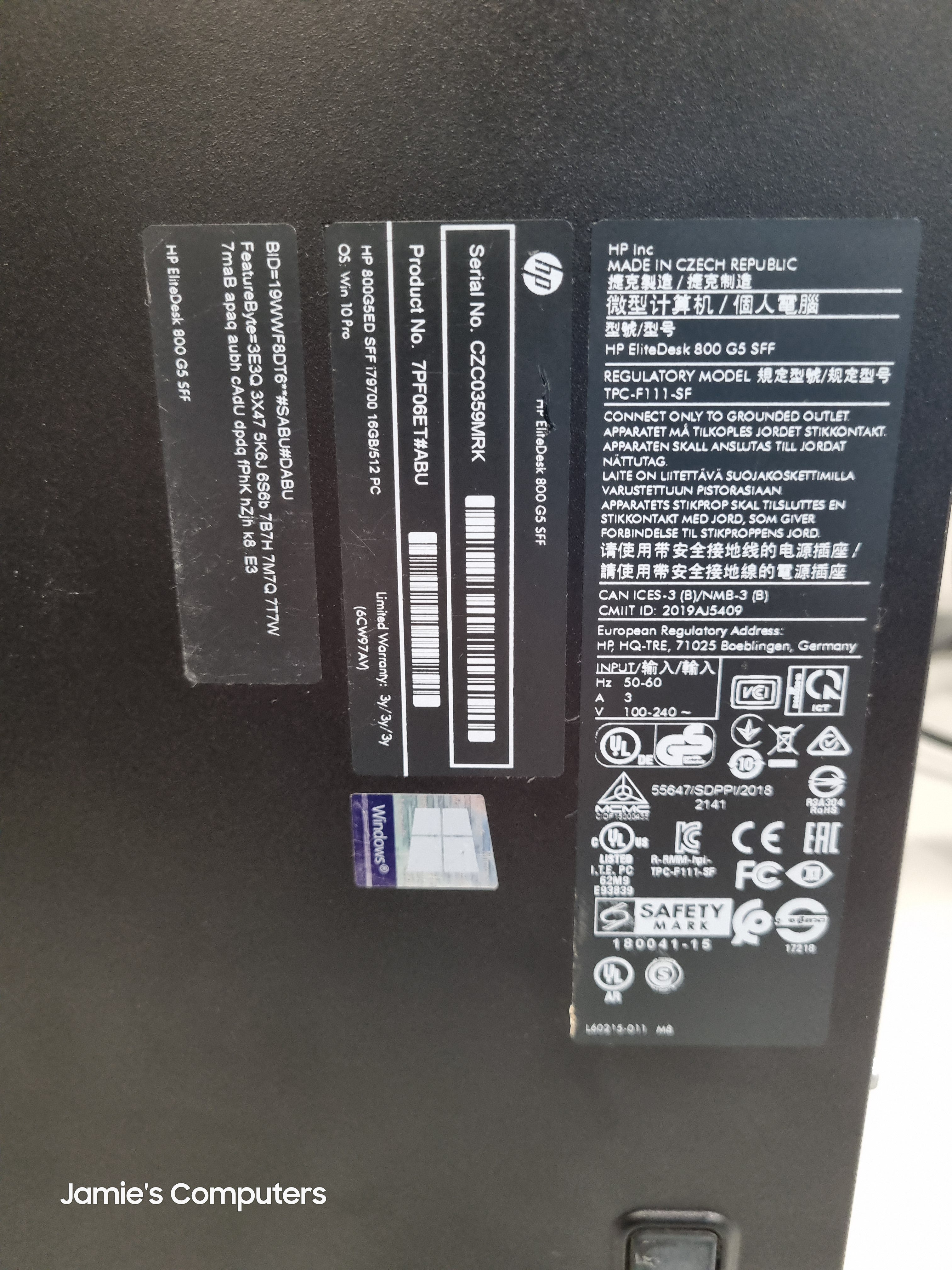 HP EliteDesk 800 G5 SFF Desktop